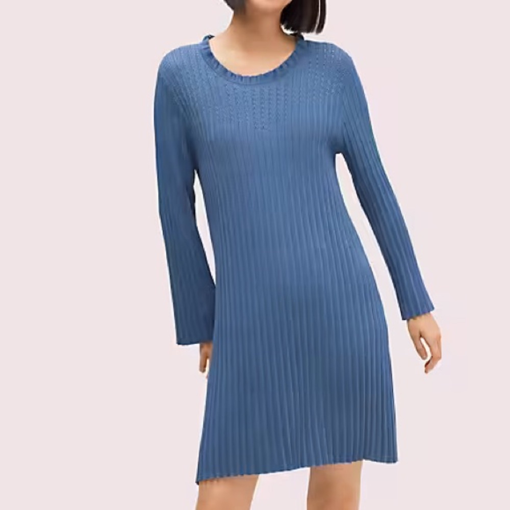 Kate Spade New York Pointelle Long Sleeve Sweater Dress